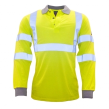 Vlamvertragend antistatisch hi-vis poloshirt met lange mouw