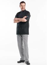 Chef Jacket Hilton Poco Black Short Sleeve