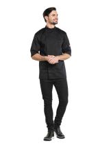 Chef Jacket Bacio Black Short Sleeve