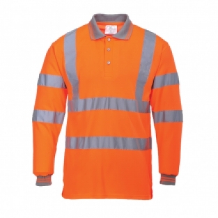 Poloshirt lange mouw Hi-Vis Portwest