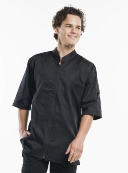 Chef Jacket Monza Black Short Sleeve