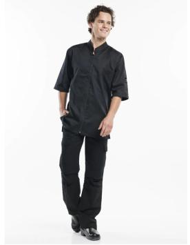 Chef Jacket Monza Black Short Sleeve