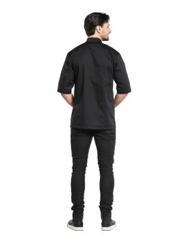 Chef Jacket Bacio Black Short Sleeve